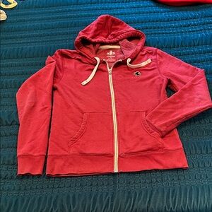 Express Maroon Zip-Up Hoodie